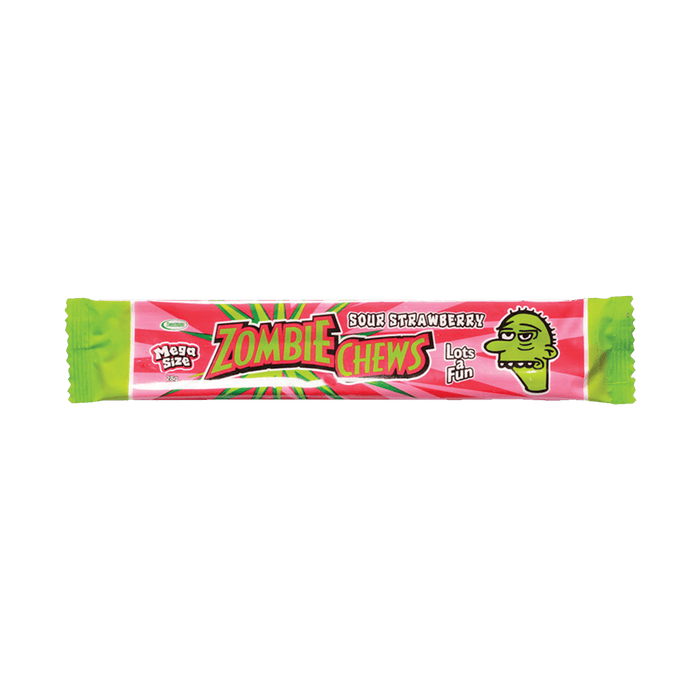 Zombie Chews Sour Strawberry Bar 28g