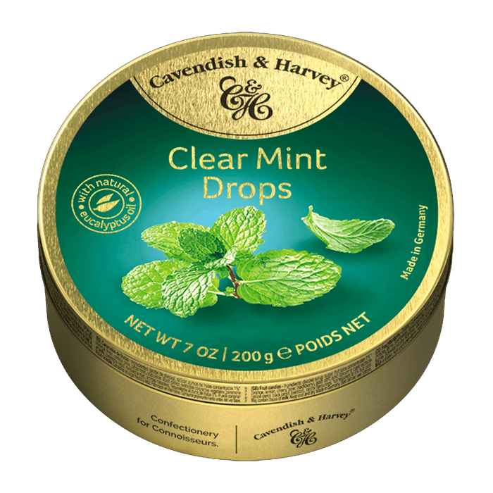 Cavendish & Harvey Clear Mint Drops Tin 200g