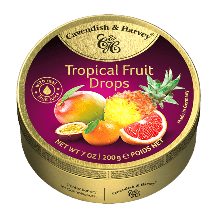 Cavendish & Harvey Tropical Fruit Drops Tin 200g