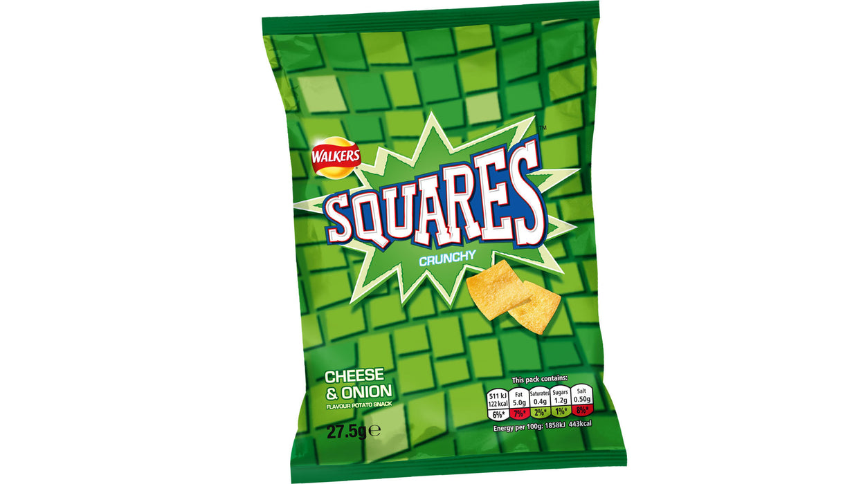 Walkers Squares Cheese & Onion 27.5g