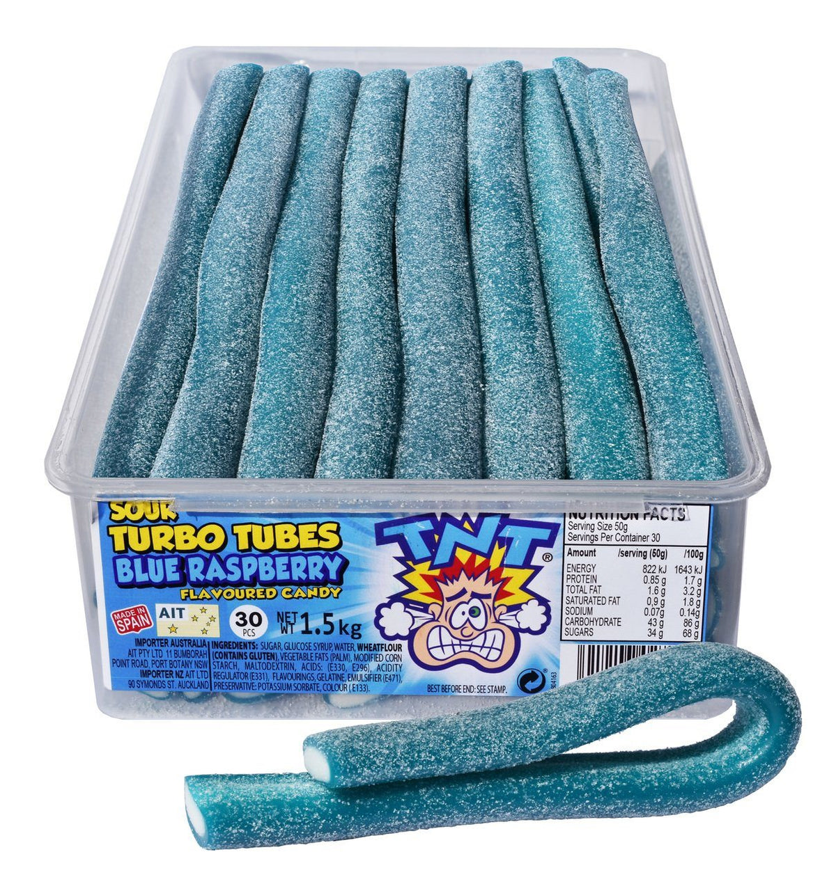 TNT Turbo Tubes Blue Raspberry — Joys Delights Lolly Shop Online